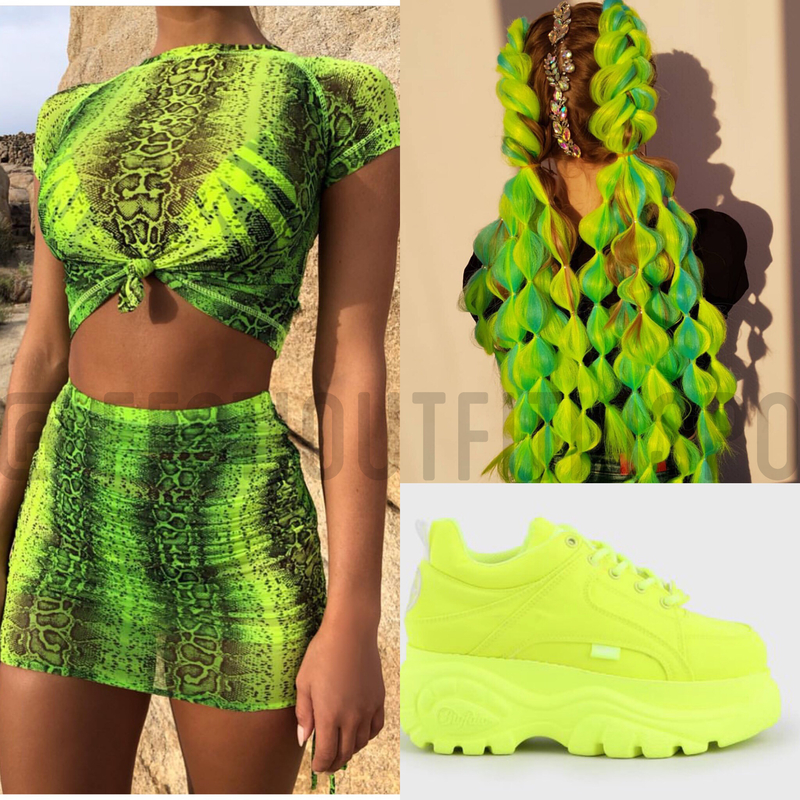 neon green rave outfit